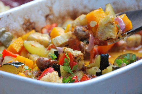 Roasted Summer Veggies and Sausage
