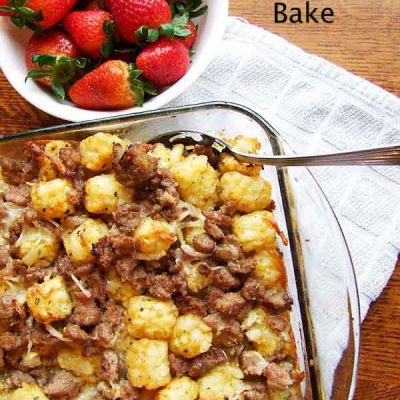 baked hillbilly breakfast in glass tray