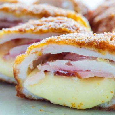 chicken cordon bleu stuffed with cheese and ham
