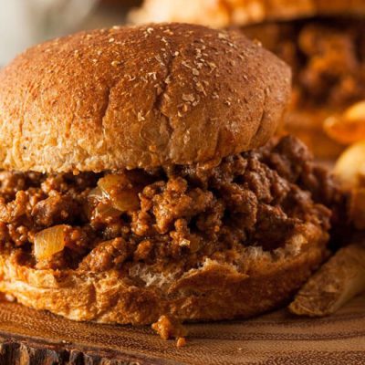 two sloppy joes with fries